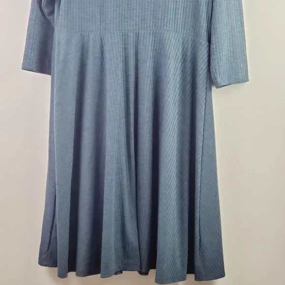 Torrid Teal Ribbed Knit Faux Wrap Dress Sz 1 (14/16) - Picture 7 of 10